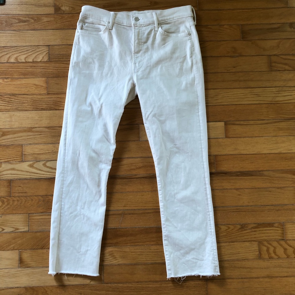 Mother Rascal Crop Fray in Cream Puffs